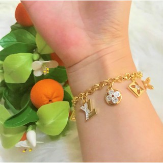 สินค้า สร้อยข้อมือลายหลุย (Luis) ห้อยตุ้งติ้ง ชุบทอง 24K ไม่ลอก ไม่ดำ รับรองการพึงพอใจ #พร้อมส่งที่ไทย