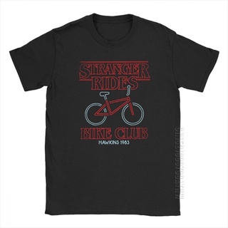 เสื้อยืดแขนสั้น ผ้าฝ้าย พิมพ์ลาย Stranger Riders Bike Club แบบเรียบง่าย แฟชั่นฤดูร้อน สําหรับผู้ชายS-5XL