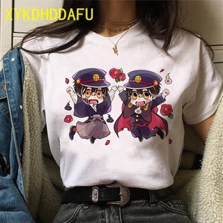 Hanako Kun เสื้อยืดลําลองสําหรับ Unisex แขนสั้นพิมพ์ลายการ์ตูนสไตล์ญี่ปุ่น