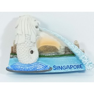 แม่เหล็กติดตู้เย็นนานาชาติสามมิติ รูปปั้นสิงโตทะเล สัญลักษณ์ของประเทศสิงคโปร์  3D fridge magnet Merlion Singapore