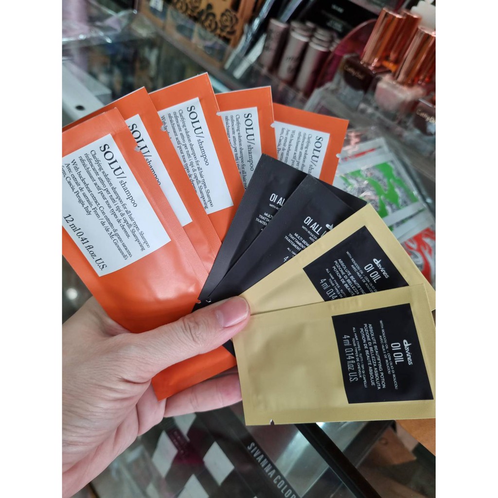 Davines energizing shampoo 12ml x5 ซอง + Davines renewing conditioner