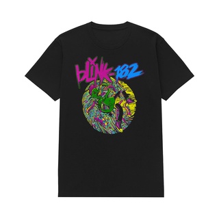 เสื้อยืดฤดูร้อนcalเสื้อยืด พิมพ์ลายวงร็อคแอนด์โรล bLink-182 S-5XL