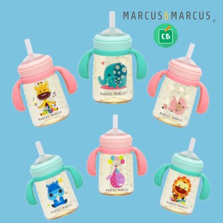 Marcus &amp; Marcus – ขวดน้ำหัดดื่มเด็ก PPSU 6 oz เปลี่ยนใส่จุกนม หลอดดูด หรือจุกหัดดื่มได้ PPSU Transition Trainer Bottle