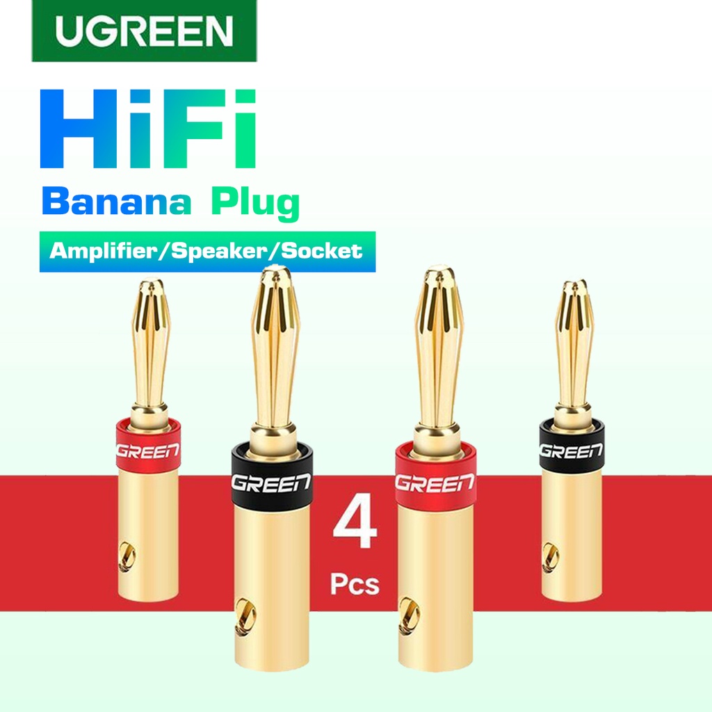 ugreen-รุ่น-30513-2pair-4pcs-24k-gold-plated-banana-plug-connector-banana-connector-for-vedio-speaker