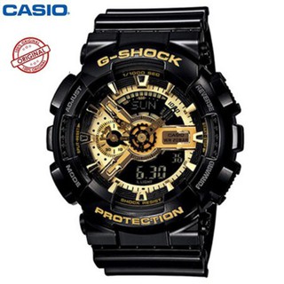 Casio G-Shock นาฬิกาข้อมือผู้ชายสีดำ/สีทอง สายเรซิ่น รุ่นGA-110GB-1ADR