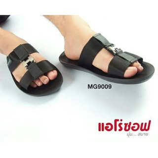 [เพียง 109.- โค้ด AUGIIES86 ] Aerosoft รองเท้าเเตะผู้ชาย MG 9009 สีดำ