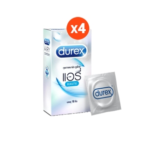 ดูเร็กซ์ ถุงยางอนามัย แอรี่ 10 ชิ้น จำนวน 4 กล่อง Durex Airy Condom 10