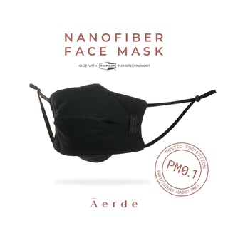 URBN Mask by Āerde (แอร์เด้) — Black / สีดำ • หน้ากากนาโนไฟเบอร์ • กรองฝุ่นละออง 99.9% PM0.1•ยับยั้งแบคทีเรีย