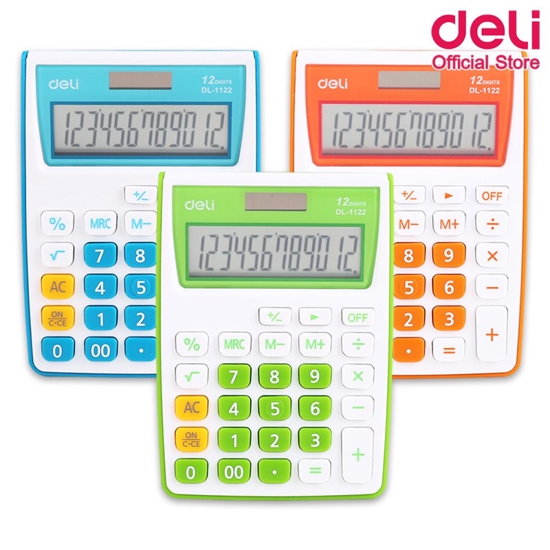 Deli 1122B Calculator Plastic-12 digits เครื่องคิดเลขแบบพกพา 12 หลัก 1 ...