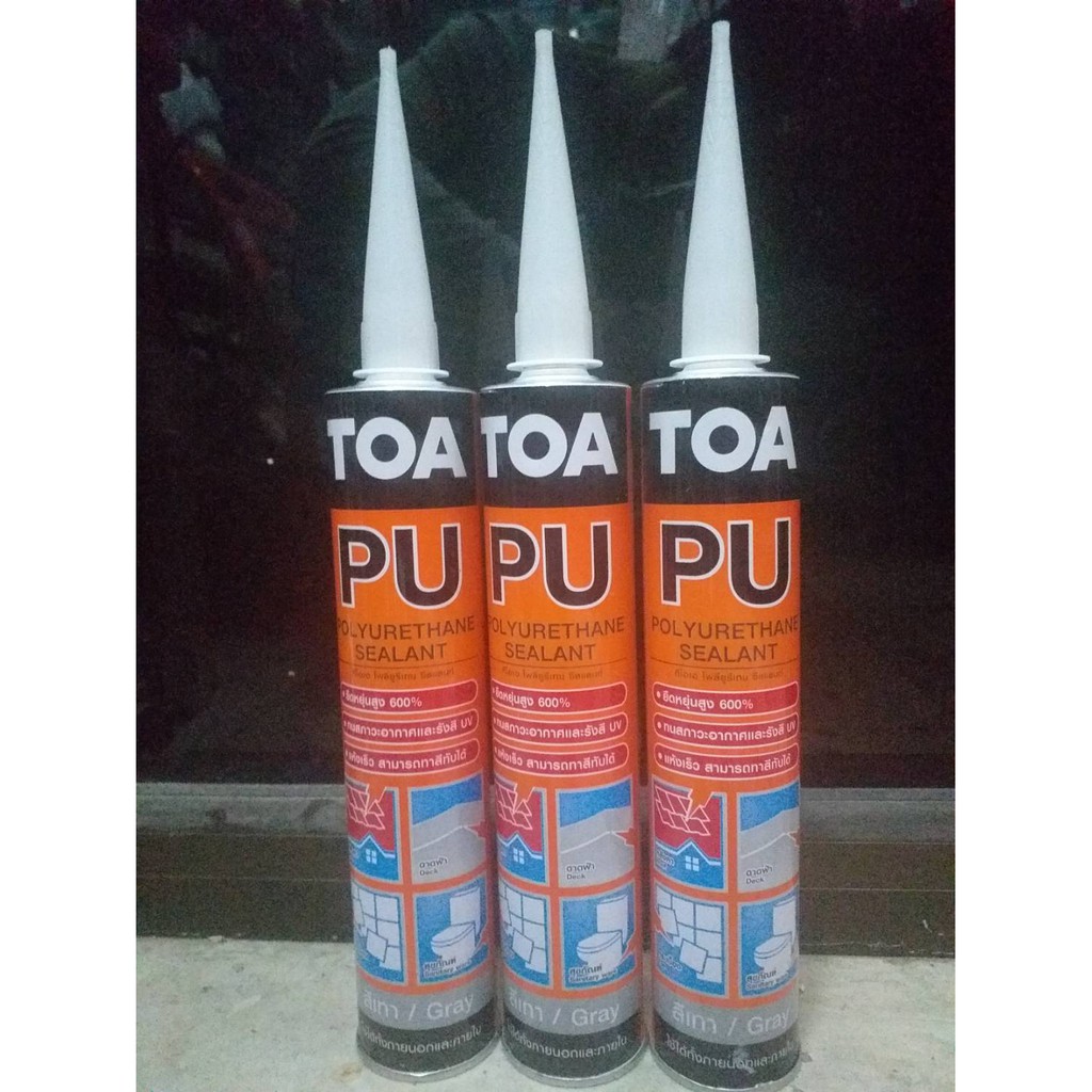 TOA PU Sealant ซิลิโคนโพลียูรีเทน สีขาว ชนิดหลอด ยืดหยุ่นทาสีทับได้