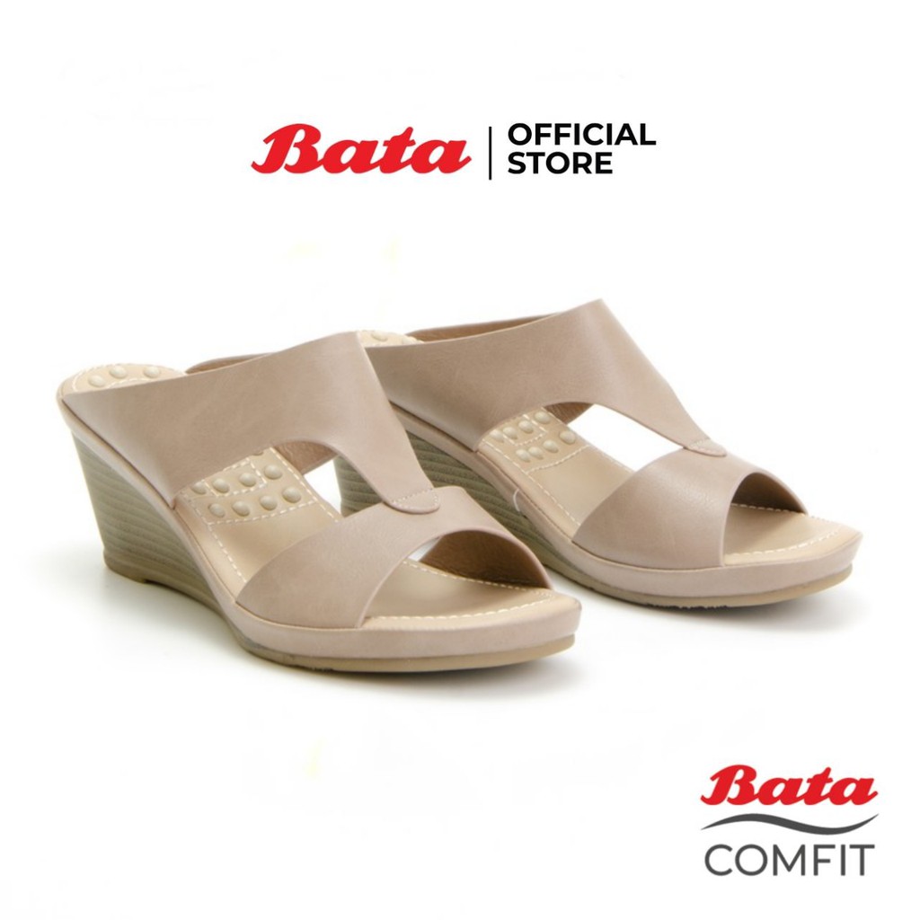 bata-บาจา-comfit-รองเท้าส้นสูงส้นเตารีด-แบบสวม-ใส่ง่าย-รองรับน้ำหนักเท้าได้ดี-สำหรับผู้หญิง-สูง-3-นิ้ว-สีชมพูกะปิ-รหัส-6615113