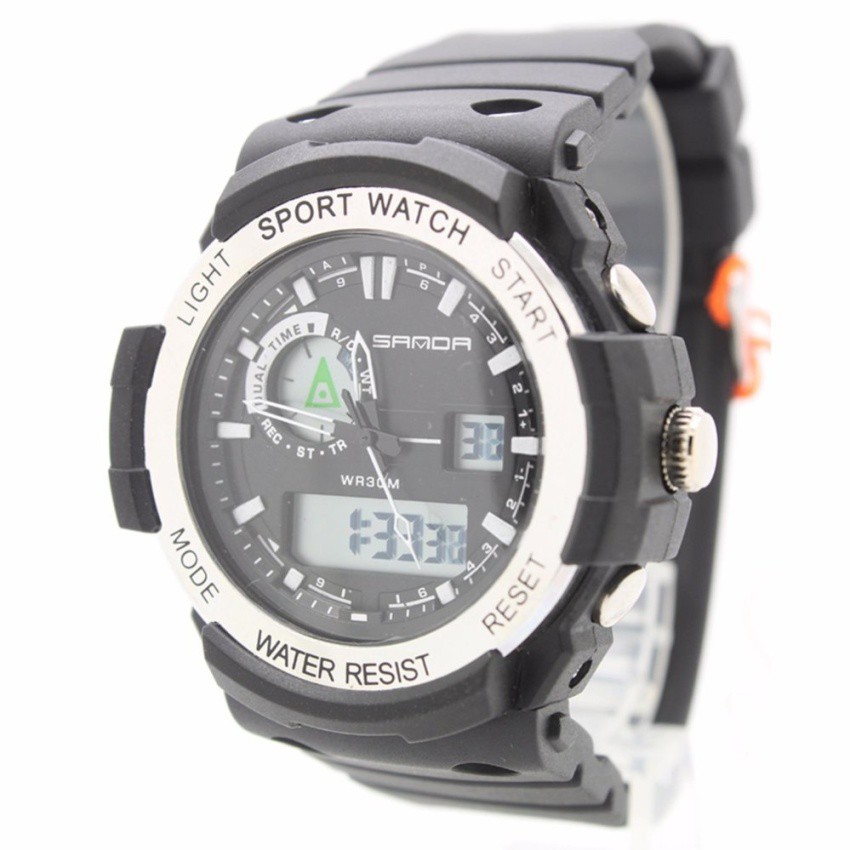 Sport Watch SAMDA (2 TIME) นาฬิกา สายยาง 2 ระบบ Digital และเข็ม SM2-5 ...