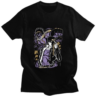 [100% Cotton] เสื้อยืดแขนสั้นลําลอง พิมพ์ลายการ์ตูน Jojo Bizarre Adventure Jotaro Star แพลตตินั่ม แนวสตรีท เหมาะกับฤดูร้