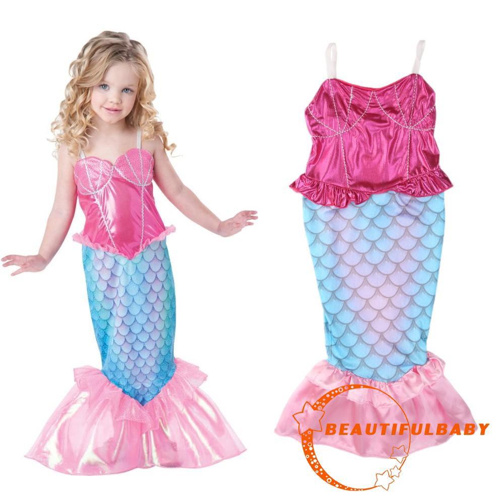 BღBღHot Fashion Pink Girls Kids Mermaid Tail Swimmable Bikini Swimwear Swimsuit Fancy Costume