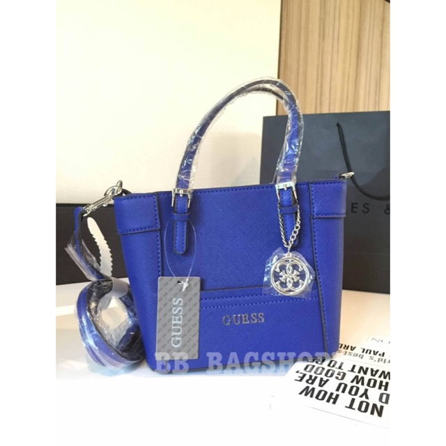 guess-saffiano-mini-cross-body-bag-สีน้ำเงิน-outlet