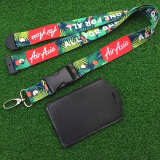 [พรีเมี่ยม] Airasia ซองใส่บัตรประจําตัว ลายดอกไม้ พร้อมเชือกเส้นเล็ก