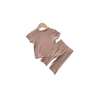 โปรโมชั่น : ชุดนอนเด็กผู้หญิง ชุดนอนแขนสั้น ผ้าฝ้าย ลายจุด และกางเกงขาสั้นน่ารัก สไตล์เกาหลี สําหรับเด็กผู้หญิง อายุ 1-7 ปี