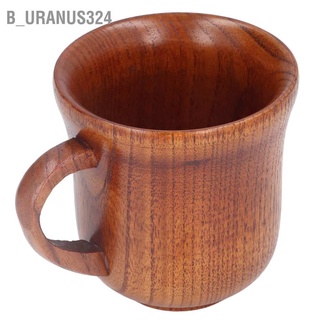 B_uranus324 300ml Wooden Cup with Handle Heat Insulation Coffee Mug Beverage Tea for Household Office