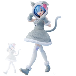 โมเดลฟิกเกอร์ PVC Re Zero Emilia Rem Ram Puck Starting Life in Another World From Zero ขนาด 22 ซม. ของเล่นสําหรับเด็ก