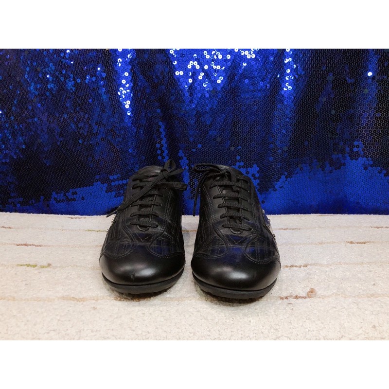 gianni-versace-black-leather-shoes-men-s-แท้