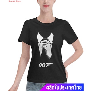 Scarlet Store เสื้อยืดเจมส์บอนด์เสื้อยืดแขนสั้น James Bond 007 T-Shirt Classic Cotton Summer Tshirt For Women James Bond