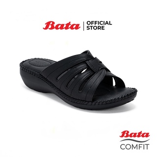 Bata Comfit บาจา คอมฟิต รองเท้าเพื่อสุขภาพแบบสวม ใส่ง่าย รองรับน้ำหนักเท้า  สูง 1 นิ้ว สำหรับผู้หญิง รุ่น Nonny สีดำ 6616926