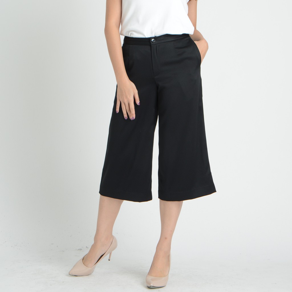 gsp-pants-กางเกงจีเอสพี-กางเกงขายาว5ส่วน-ปลายขาบาน-สีดำ-sl3wbl