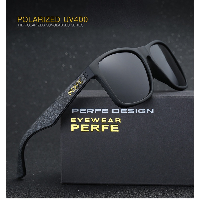 ภาพหน้าปกสินค้าPERFE แว่นตากันแดดตัดแสง UV 400% แถมฟรี Boxset ครบชุด อุปกรณ์ 7 ชิ้น จากร้าน schwastore บน Shopee