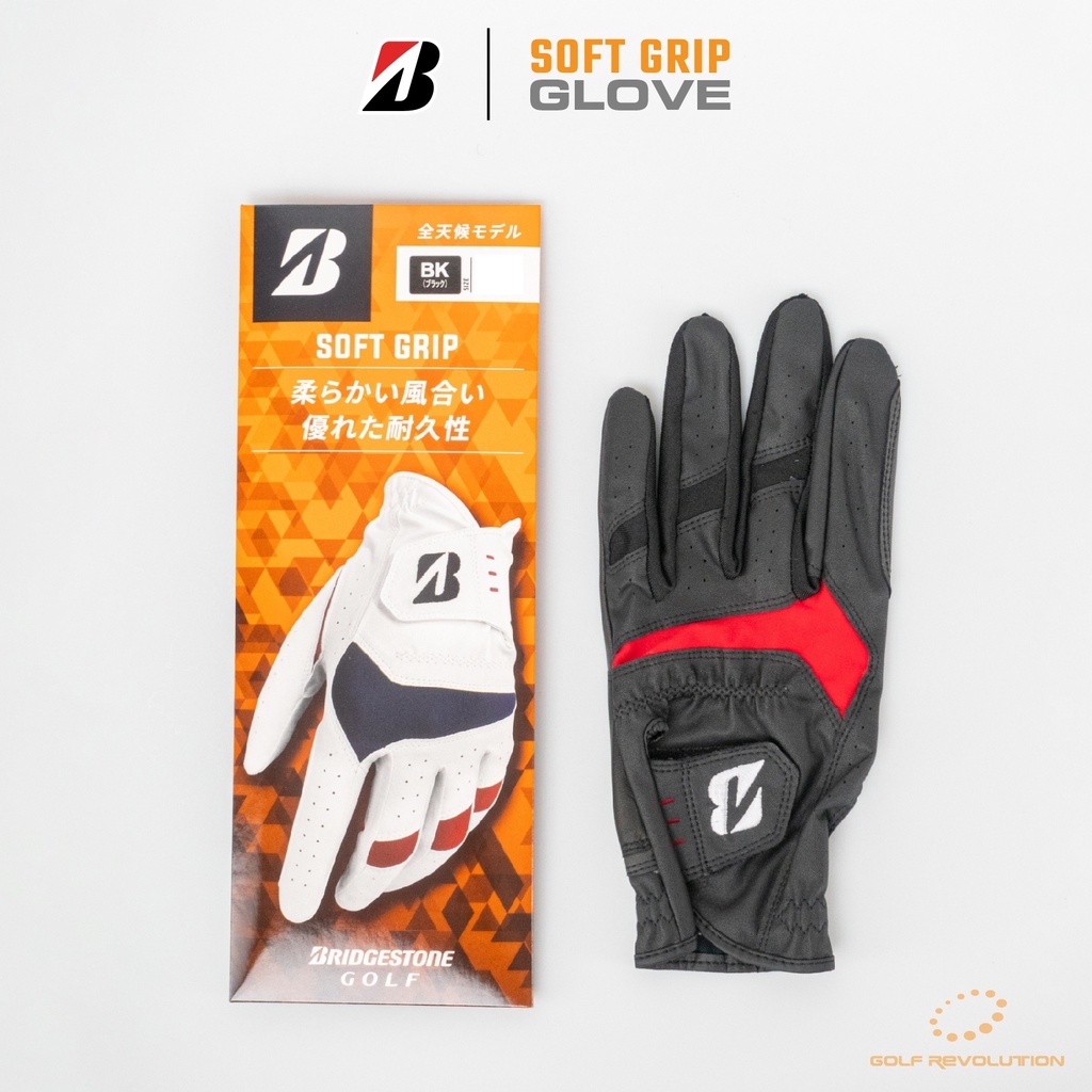 Bridgestone Soft Grip Glove BK (GLG24) ถุงมือกอล์ฟผู้ชาย ขนาด 23/24/25
