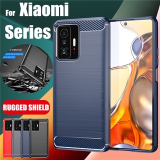 Xiaomi Mi 12 12S 12X 11T 10T 11 10 Redmi Note 11 11S 10 Pro Lite Ultra 5G Phone Case Cover Carbon Fiber Soft TPU Silicone Case