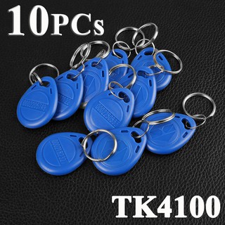 RFID แบบพวงกุญแจ สีน้ำเงิน 10PCs Rfid Tag 125Khz Proximity Blue Color RFID Card Keyfobs Key Fob Access Control