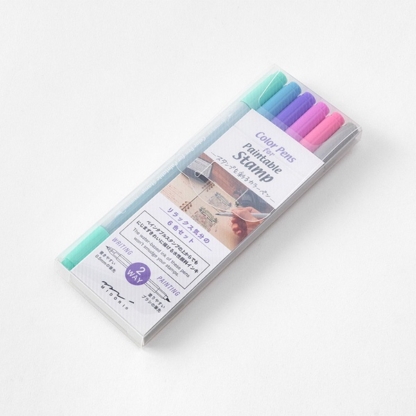 ภาพหน้าปกสินค้าMIDORI Color Pens for Paintable Stamp 6pcs - Relaxation (D38082006) / ชุดปากกา 2 หัว 6 สี 6 แท่ง แบรนด์ MIDORI จากร้าน lamuneshop บน Shopee