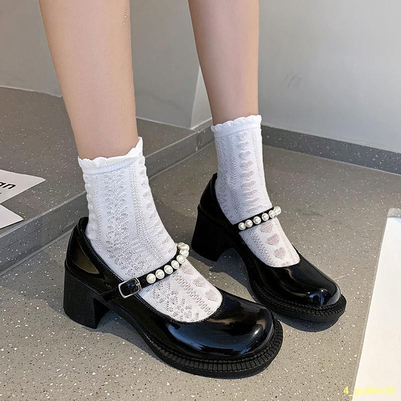 เซ็กซี่-รองเท้าเดี่ยวปากตื้นหญิงไข่มุกส้นหนาอ่อนโยน-mary-jane-รองเท้าส้นสูงสีขาว-jk-รองเท้าหนังขนาดเล็กแบบญี่ปุ่นบางส่