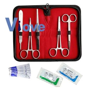 Suture Kit , ชุดอุปกรณ์เครื่องมือสแตนเลสสําหรับใช้ในการฝึกทําความสะอาดหนังศีรษะ