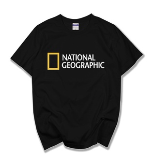 เสื้อผ้าผชเสื้อยืดคอกลม แขนสั้น ผ้าฝ้ายแท้ พิมพ์ลายตัวอักษร American National Geographic แฟชั่นฤดูร้อน สไตล์ยุโรป และอเม