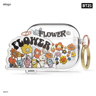 elago เคสสำหรับใส่ AirPods 3 Case BT21 FLOWER (เคสใส+พวงกุญแจ BT21) ลิขสิทธิ์แท้จากตัวแทนจำหน่าย (สินค้าพร้อมส่ง)