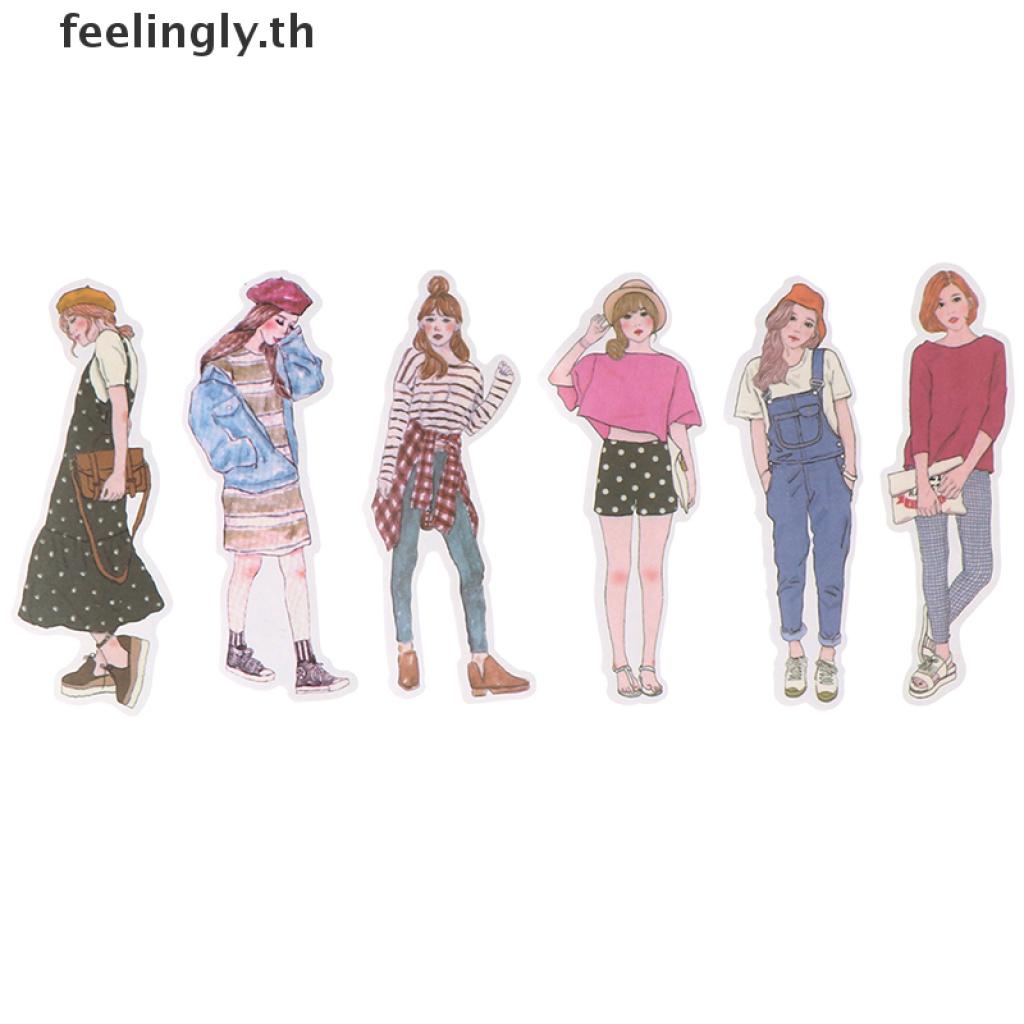 feel-สติกเกอร์-ลายเด็กผู้หญิงน่ารัก-แฟชั่น-สําหรับตกแต่งสมุดภาพ-สมุดภาพ-100-ชิ้น-ต่อแพ็ค