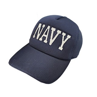 หมวกแก๊ปสีกรมท่า ผ้าตาข่าย ปักลาย NAVY