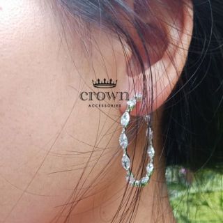 Earrings ต่างหูห่วง ต่างหูเพชร เครื่องประดับ แฟชั่น