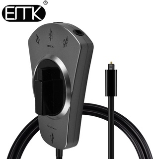 EMK 3-Way Digital Toslink สวิทช์ SPDIF Optical Audio Switch Toslink Cable Switcher สำหรับ DVD CD ผู้เล่น