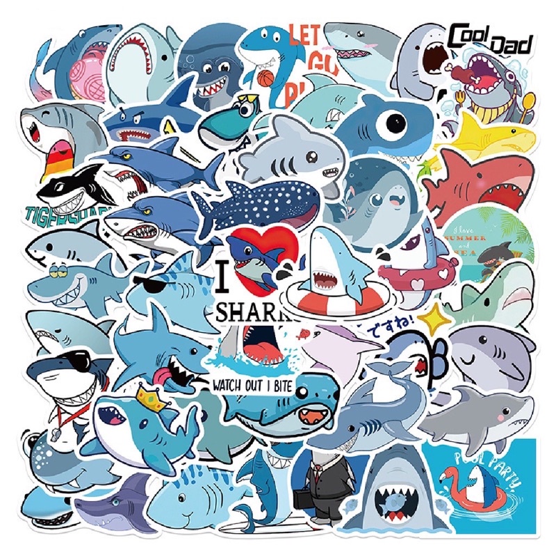 สติ๊กเกอร์-baby-shark-292-เบบี้ชาร์ค-50ชิ้น-น้องน่ารักมาก-น้อง-ปลา-ฉลาม-เบบี้-ชาค-ชาร์ค-ปลาฉลาม-เพลง-การ์ตูน-โลมา-นี