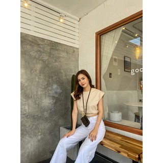 เสื้อครอปจั้มเอว ผ้าคอตตอนอย่างดี