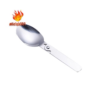 Folding Small Spoon Folding Tablespoon Portable Tableware Outdoor Camping Tableware Stainless Steel Portable Tableware