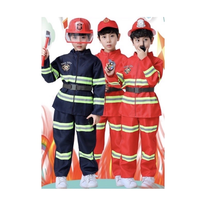 ภาพสินค้าพร้อมส่งจากไทย ครบเซท ชุดดับเพลิง ชุดนักดับเพลิง ชุดดับเพลิงเด็ก ชุดอาชีพ ดับเพลิง (k010) จากร้าน goodhome888 บน Shopee ภาพที่ 8