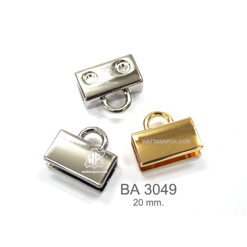 ภาพสินค้าBA 3049 ตัวหุ้มปลายสายต่อห่วง เก็บปลายสายหนัง ขนาด 20 มม. 2ชิ้น Strap End Cap with ring, 2 pieces จากร้าน pm_accessories_wp บน Shopee ภาพที่ 2