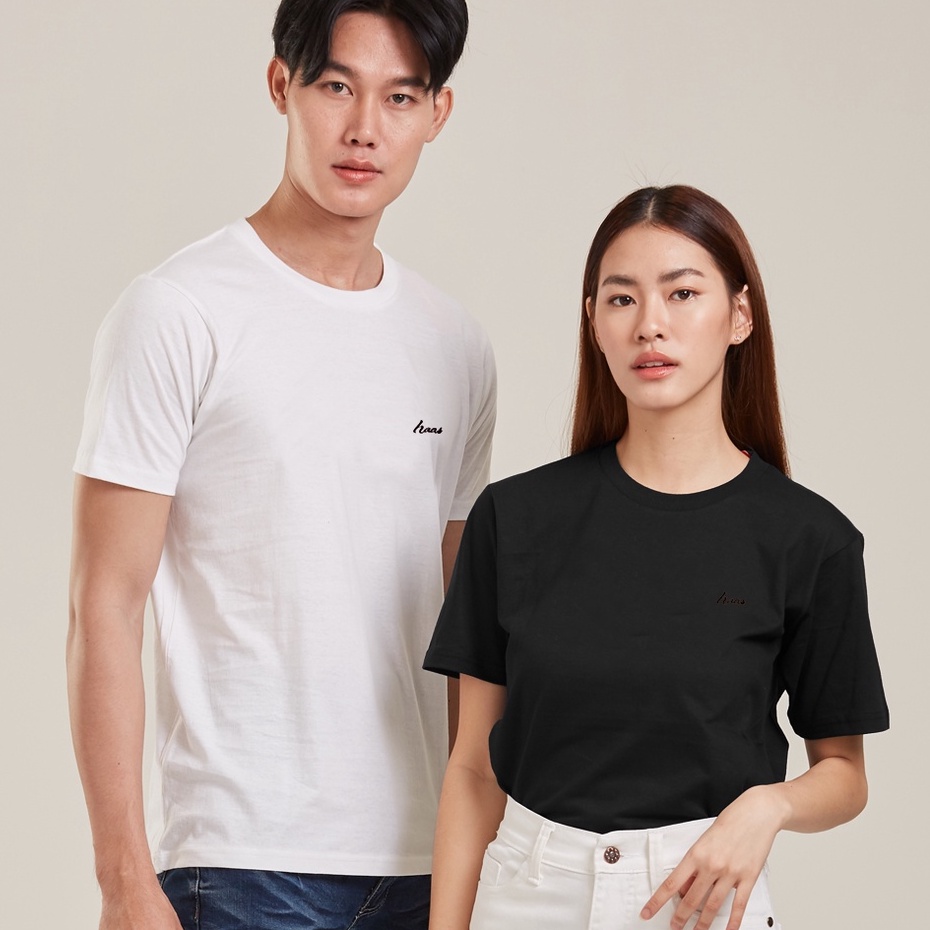 haas-เสื้อยืดแขนสั้น-unisex-ผู้ชาย-ผู้หญิง-ปักโลโก้-haas-shsk2552a