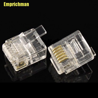 (Emprichman) ปลั๊กโมดูลาร์ Rj11 6P6C สําหรับเชื่อมต่อ 100 ใหม่