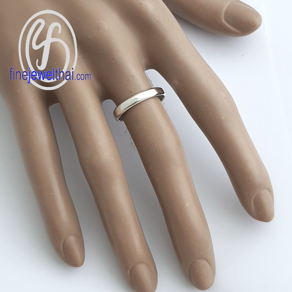 finejewelthai-แหวน-แหวนเกลี้ยง-แหวนเงินแท้-silver-wedding-ring-r141300-สามารถเลือกสีตัวเรือนได้