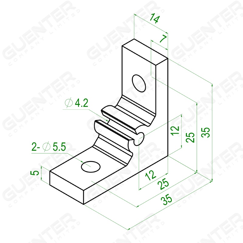 Hard Bracket Type B 20 Series (จำหน่ายแบบตัว) ตัวยึดฉากแบบหนา ...