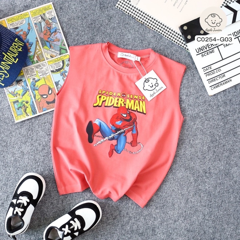 เสื้อกล้ามเด็ก-ลายspider-man-ผ้าคอตตอนนิ่ม